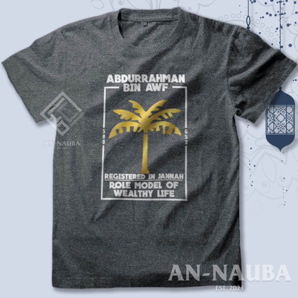 Kaos Dakwah Islami Sahabat Nabi / ABDURRAHMAN BIN AWF TSHIRT / Baju Distro Santri Muslim [AN-6291]-3