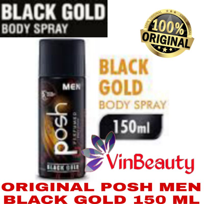 ORIGINAL POSH MEN BLACK GOLD 150 ML / BODY SPRAY POSH MEN PERFUMED