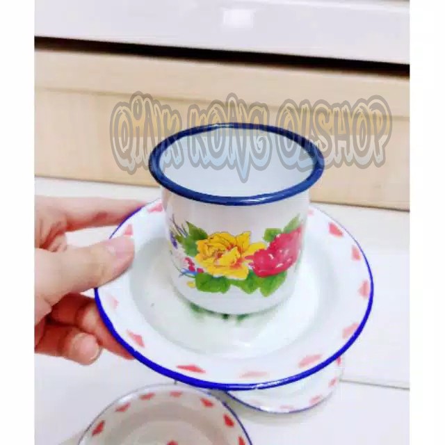 CANGKIR ENAMEL SENG JADUL (6 CM) dan (7 CM)