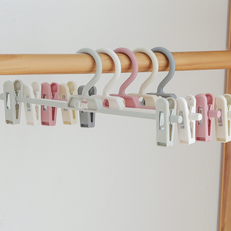 Home Hanging Pants Fix Clip Hanger / Adjustable Trousers Clothespin Drying Rack /Space Saving Skirt Peg Hanger/ Multifunctional Organizer Shelf