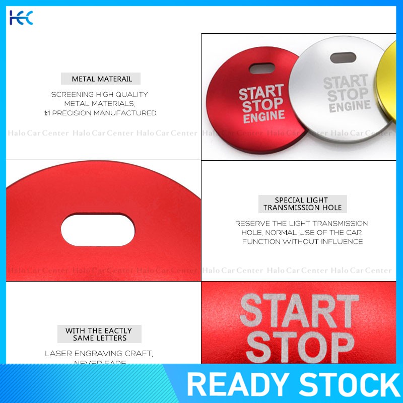 Car Engine Push Start Stop Engine Button Cover for Most car Perodua Mazda Toyota