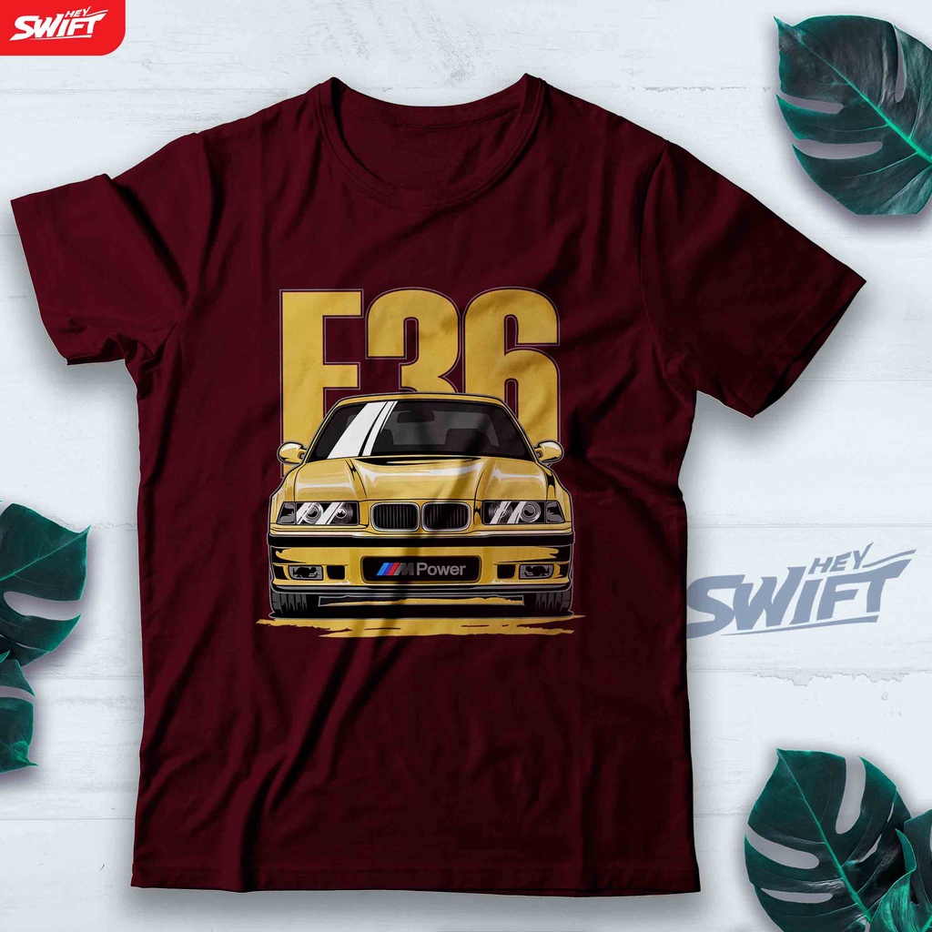 KAOS Yellow BMW M3 E36 Coupe TSHIRT JDM BAJU DISTRO