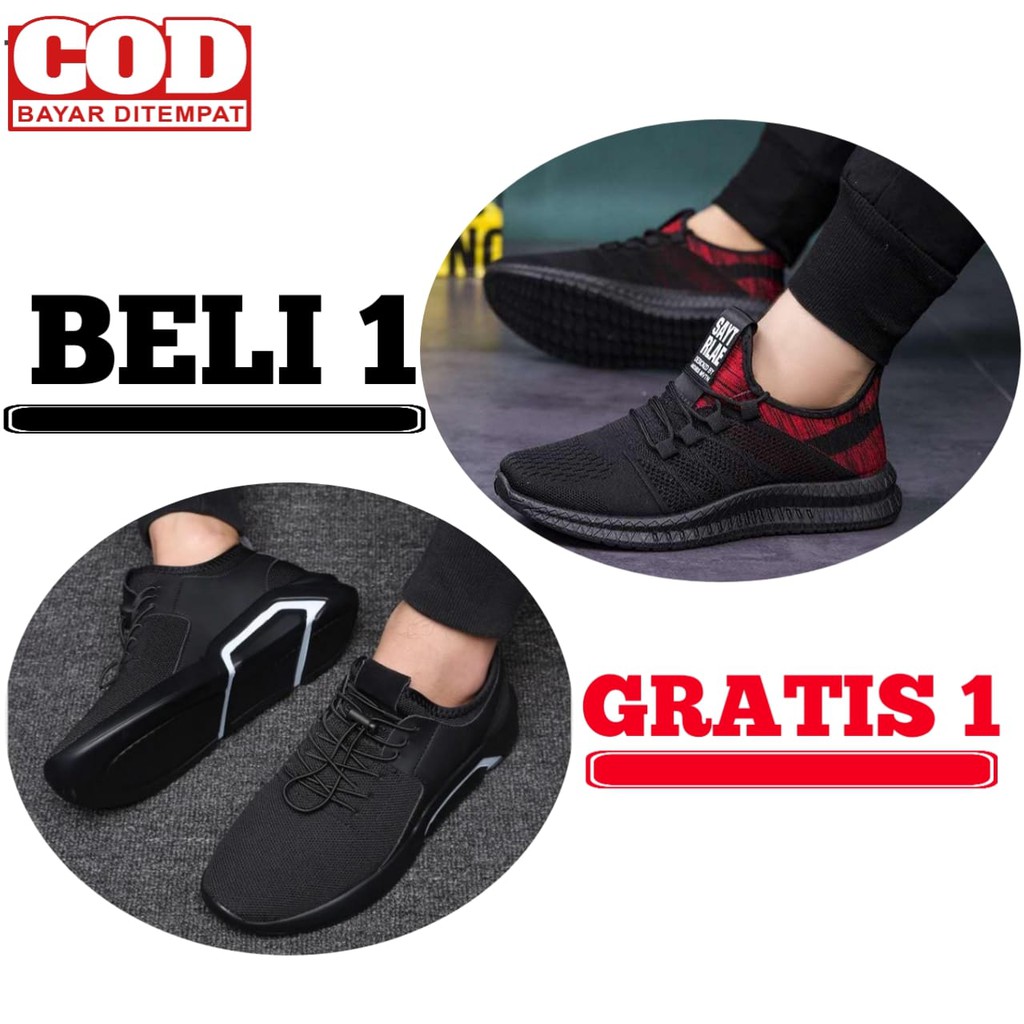 BELI 1 GRATIS 1 IMPORT SEPATU SNEAKERS PRIA MODEL TRENDY 2021