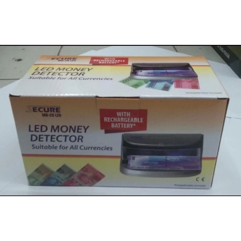 SECURE MD 20 LED Money Detector Rupiah - Lampu UV Alat Deteksi uang palsu MD20