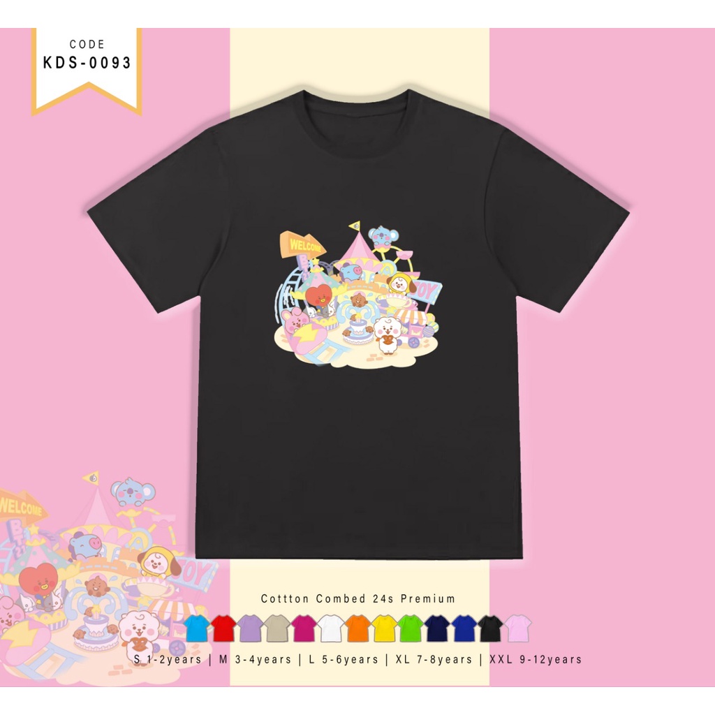 KAOS ANAK-ANAK / T-SHIRT KIDS / WONDERLAND KARAKTERT KPOP / COMBED 30S / CUSTOM TEE