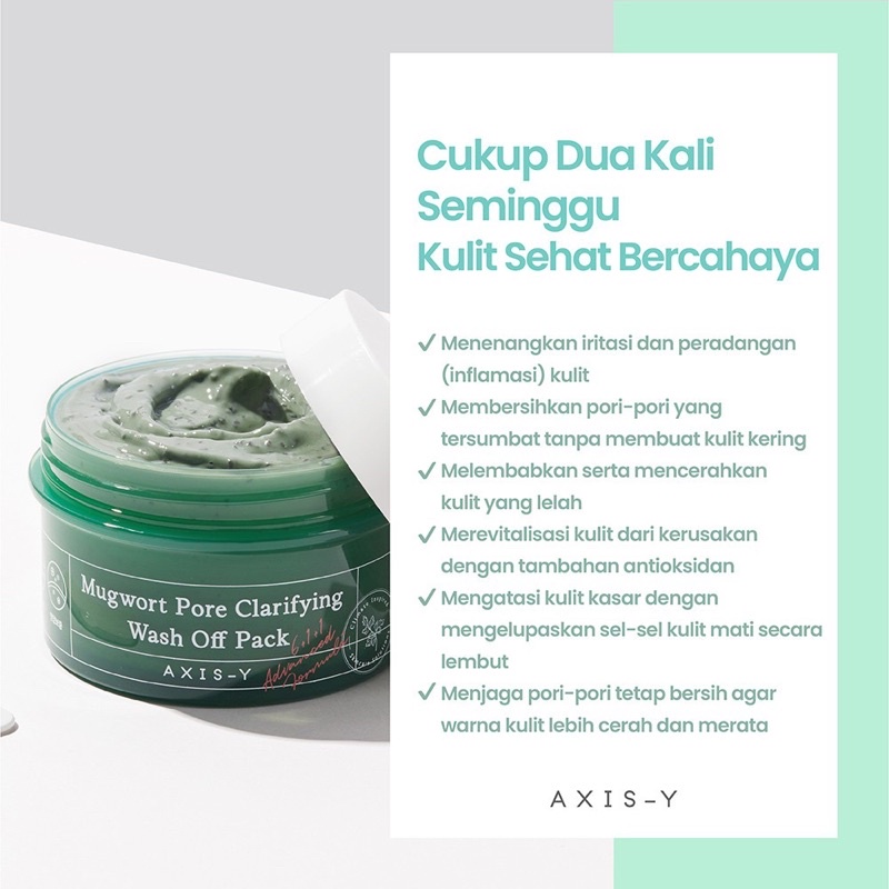 AXIS Y MUGWORT PORE CLARIFYING WASH OFF PACK masker wajah mugwort axis y