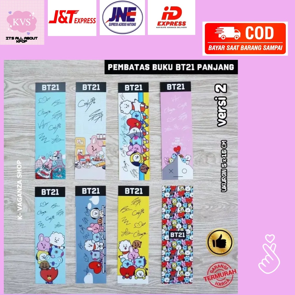 

Pembatas Buku Karakter bt21 Kertas Aesthetic Penanda Buku Bookmark bt21 Versi 2 Unofficial