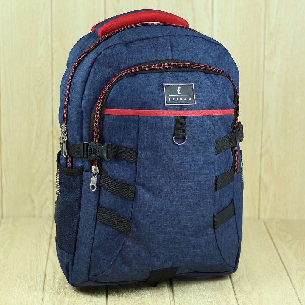 Tas Punggung Pria Enigma Bisban Biru Distro Bahan Dolby Jahitan Kuat Ransel Kerja Cowok Sekolah Smp Tas Gendong Multifungsi