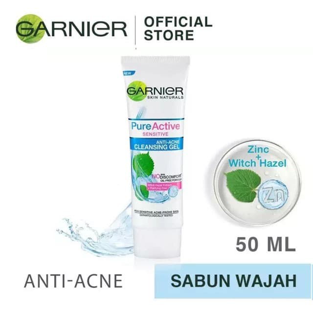 Garnier Pure Active Sensitive Gel 50ml &amp; 100ml