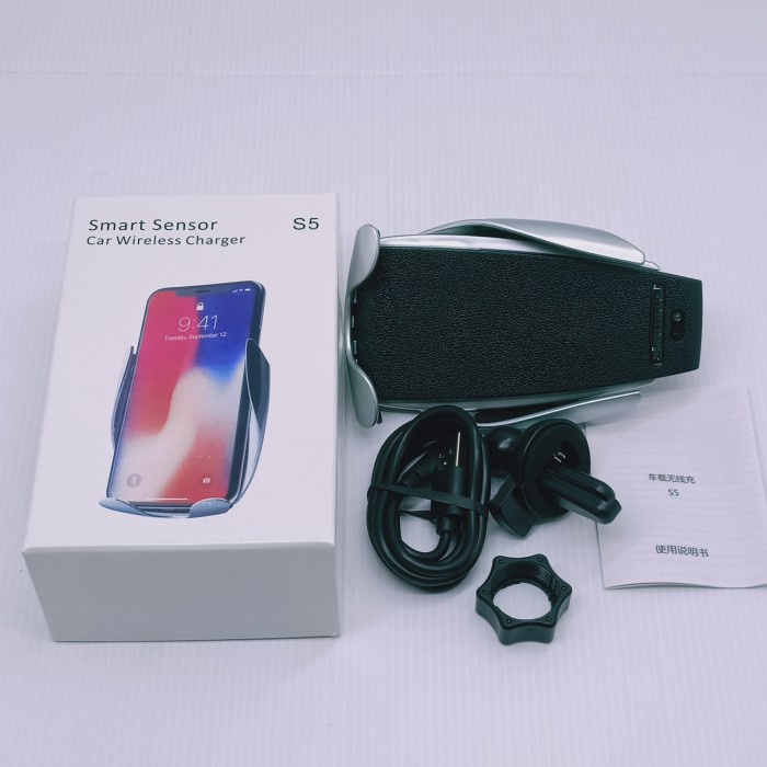 PROMO MURAH !!! BISA COD -Wireless Charger Car holder S5 Original Smart Sensor -SEDIA JUGA - charger