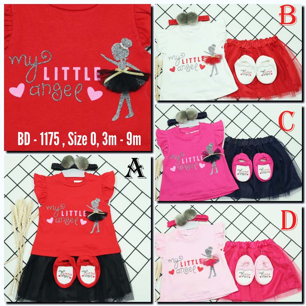 Baju Bayi Perempuan Setelan Rok Bayi Murah Cantik Nyaman Little Angel