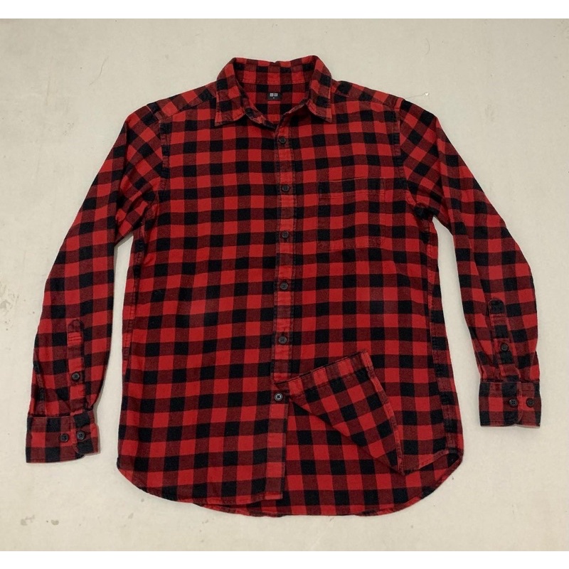 Uniqlo Flannel (merah-hitam)