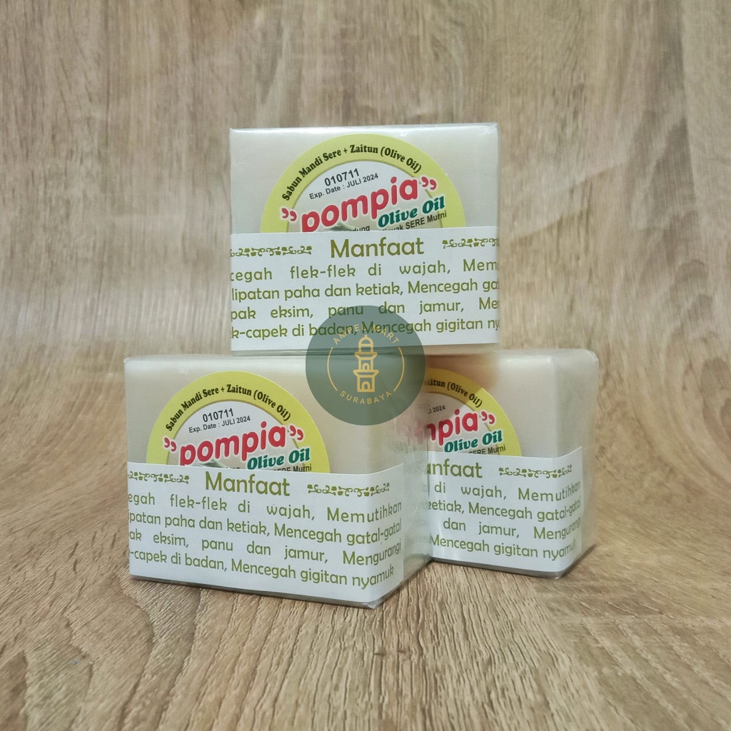 Sabun Sereh POMPIA KOTAK Sabun Pompia Plus Olive Oil Sabun Sereh Original Plus Zaitun Per PCS