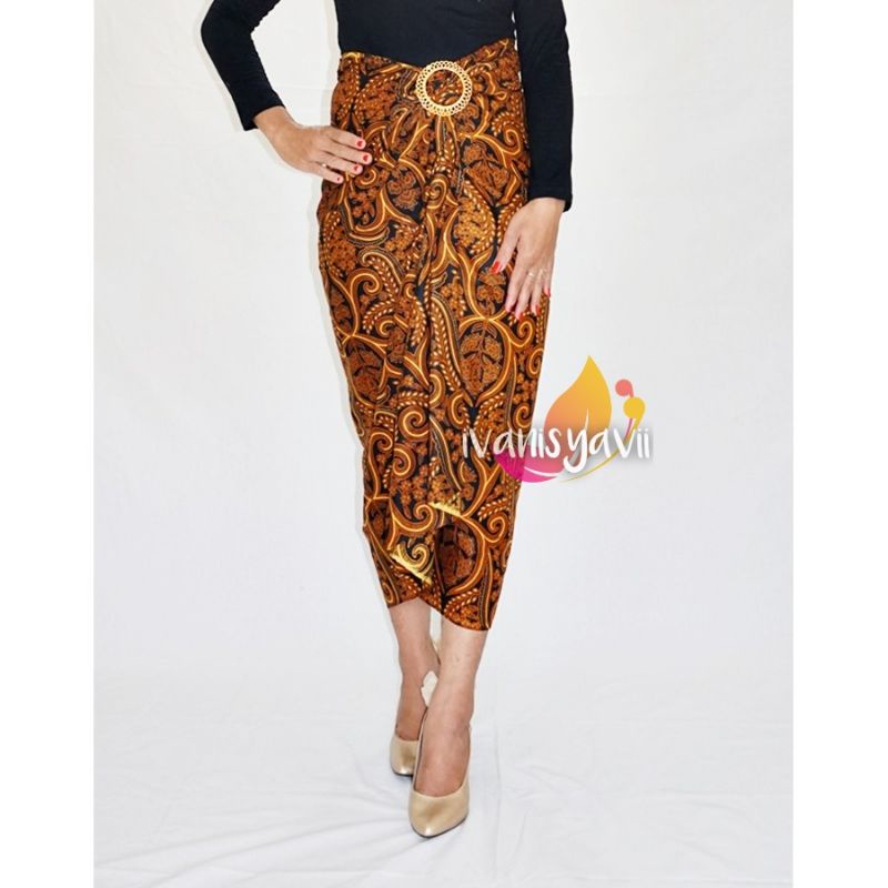 Rok Lilit Motif Batik - Rok Lilit Cantik, Free Gesper