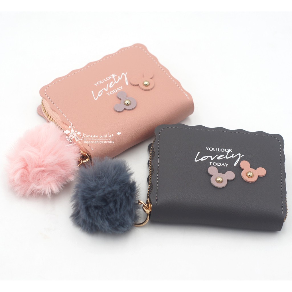 ( Fy )DOMPET WANITA +POM2 DOMPET IMPORT KOREAN DOMPET FASHION TRENDY FASHION WALLET