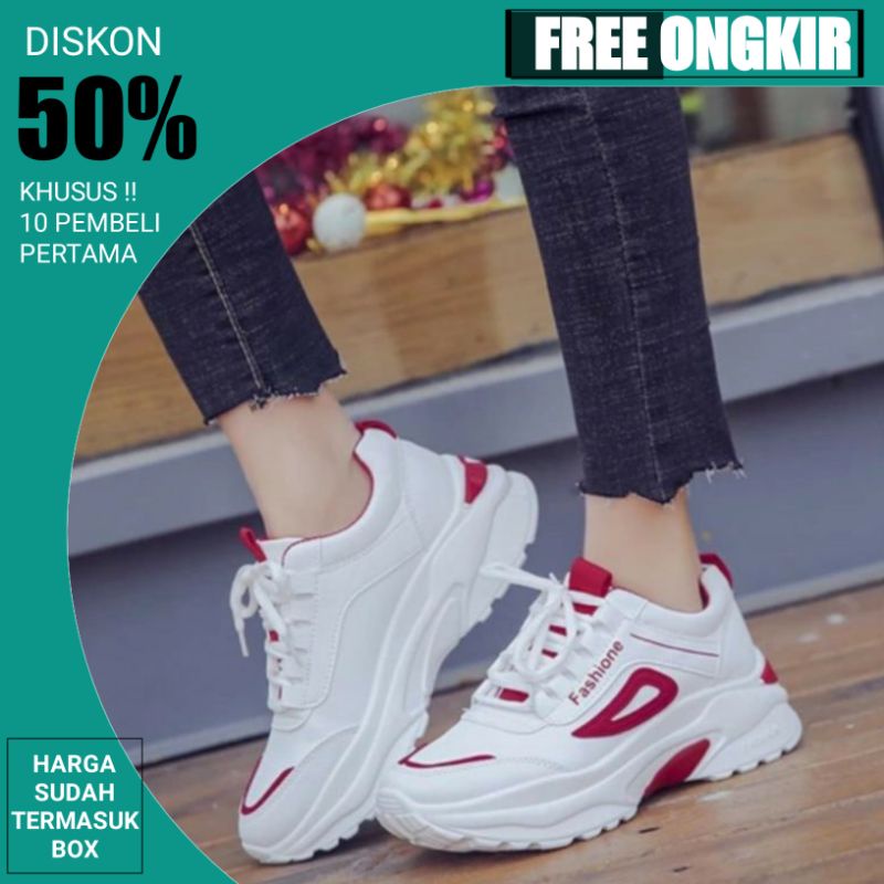 SEPATU SNEAKERS WANITA PUTIH TINGGI MURAH SNEAKER SNEAKERSQU CEWEK PEREMPUAN REMAJA DEWASA BG 865