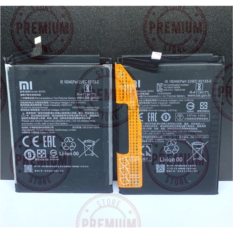 Baterai Batre Xiaomi Redmi Note 9 Pro / Xiaomi Note 10 pro BN53 1000%