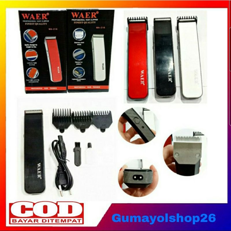 Alat Cukur Rambut Kumis Jenggot WAER  WA 216 / Hair Clipper 216 / Mesin Cukur Rambut Waer WA 216