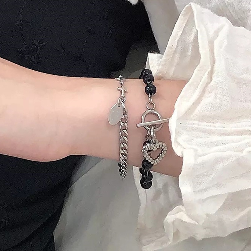 Punk style cross bracelet retro simple love bracelet for women