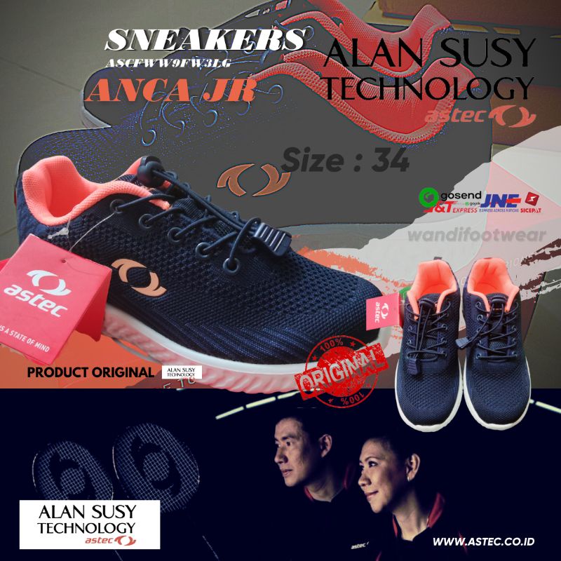 Sepatu astec anca jr. running original