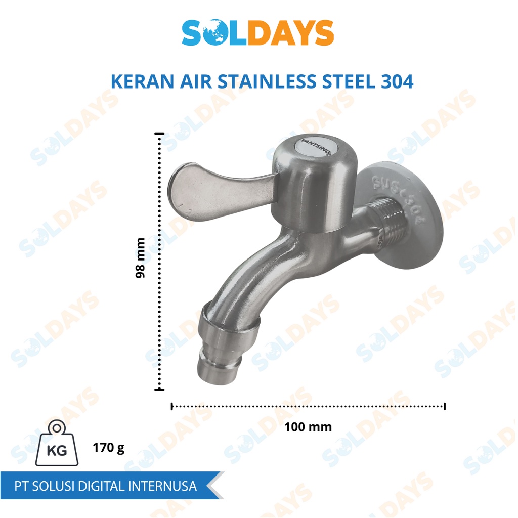 Kran Air Stainless Steel / Keran Air Tembok / Keran Air 1 Cabang