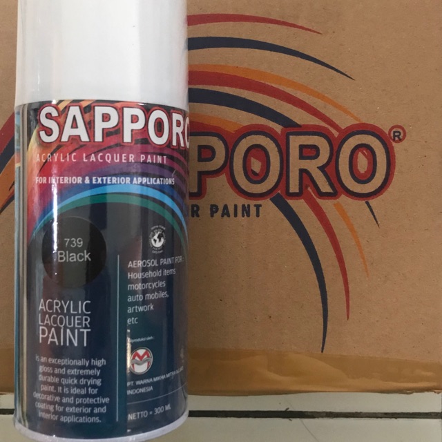Sapporo spray 739 black hitam glossy