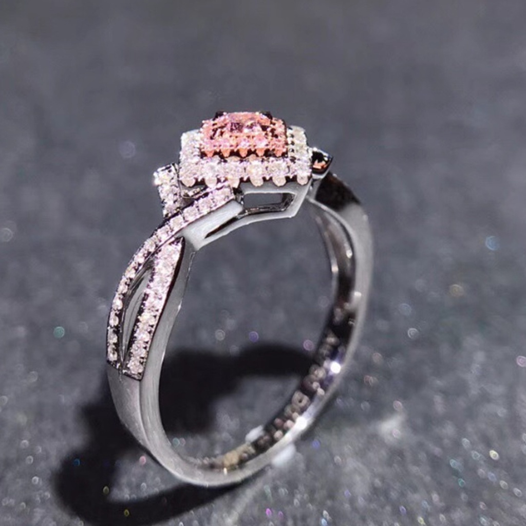 Hu Hu Hu Hu Hu Alat Bantu Pasang Kacamata♡ Cincin Bahan Alloy Aksen Berlian Imitasi Bentuk Kotak Untuk Wanita