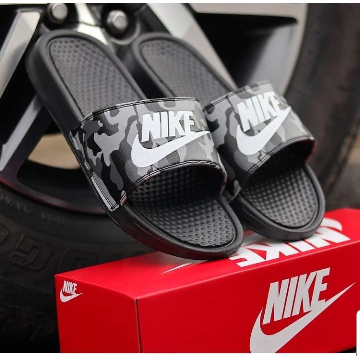 OBRAL..!! SANDAL NIIKE BENASSY SLIDE SANDAL SPORT PRIA WANITA FLIP FLOP ARMY