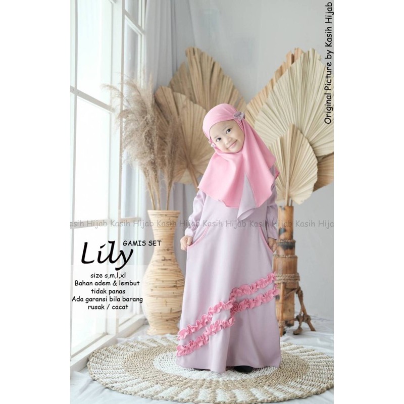 gamis anak perempuan “Lily”/gamis anak+kerudung anak 2-11thn by kasihhijab