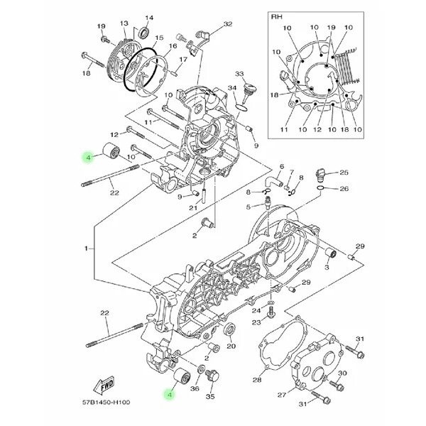 BUSH BOSH BOS KARET DAMPER MESIN ENGINE MOUNTING MIO LAMA SPORTY SMILE SOUL FINO KARBU ORIGINAL YGP 5TL-F2123-00