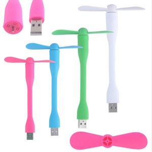 [BISA COD] Kipas Angin USB Laptop Mini 2 Baling Flexibel / Portable Travel Fan Colok Powerbank CPU Kecil Warna