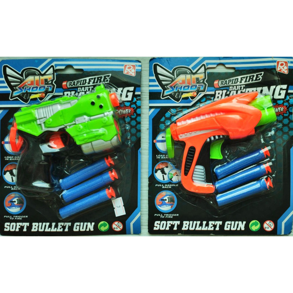 MAINAN ANAK PISTOL NERF KECIL AIR SHOOT SOFT BULLET GUN