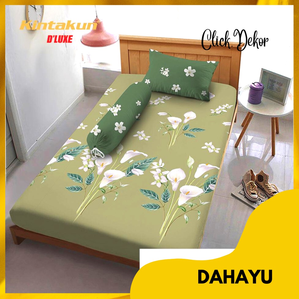 Sprei Kintakun Dluxe Single - Sprei Single ukuran 120x200 tinggi 20 cm Motif DAHAYU Sprei Cantik Mur