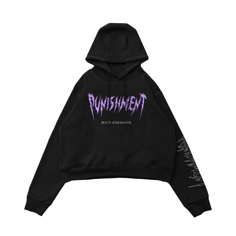 CROP HOODIE PUNIHSMENT DISASTER PREMIUM ORIGINAL DISTRO UNISEX UNIFINISHED TERLARIS