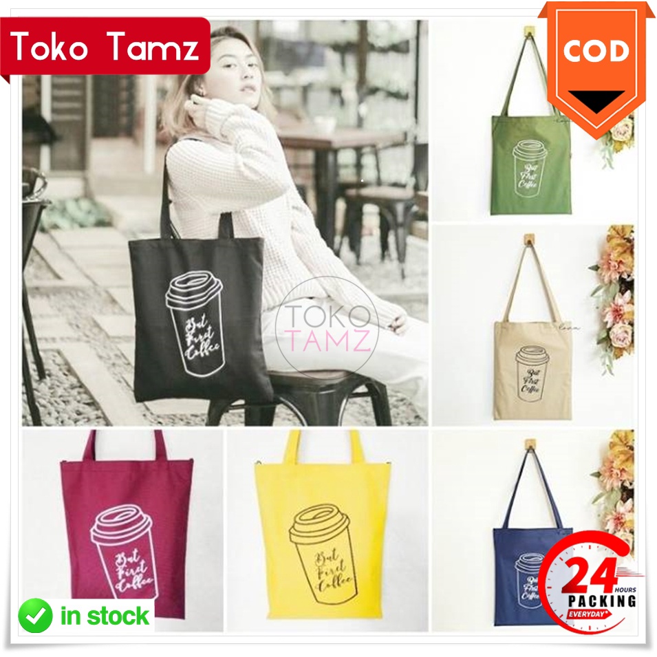 RESLETING Tas Tote CoD MAKASSAR HQ Warna Cup Coffee Kopi Pria Wanita Shopee Online Shop Toko Tamz