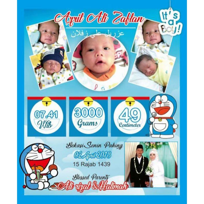 Biodata Bayi | Hadiah bayi | Kado Anak | Bio Baby | Hadiah kelahiran bayi