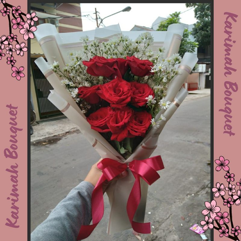 Kartu Ucapan Gift Card Untuk Buket Bucket Bunga Wisuda Bandung Hand Flower Bouquet Asli Segar Fresh Mawar Rose Warna Merah Pink Hadiah Graduation Flowers