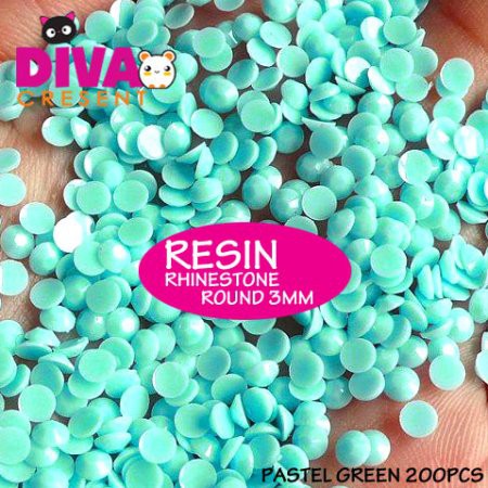 DEKORASI SLIME / NAIL ART RESIN RHINESTONE ROUND 3MM HIASAN KUKU