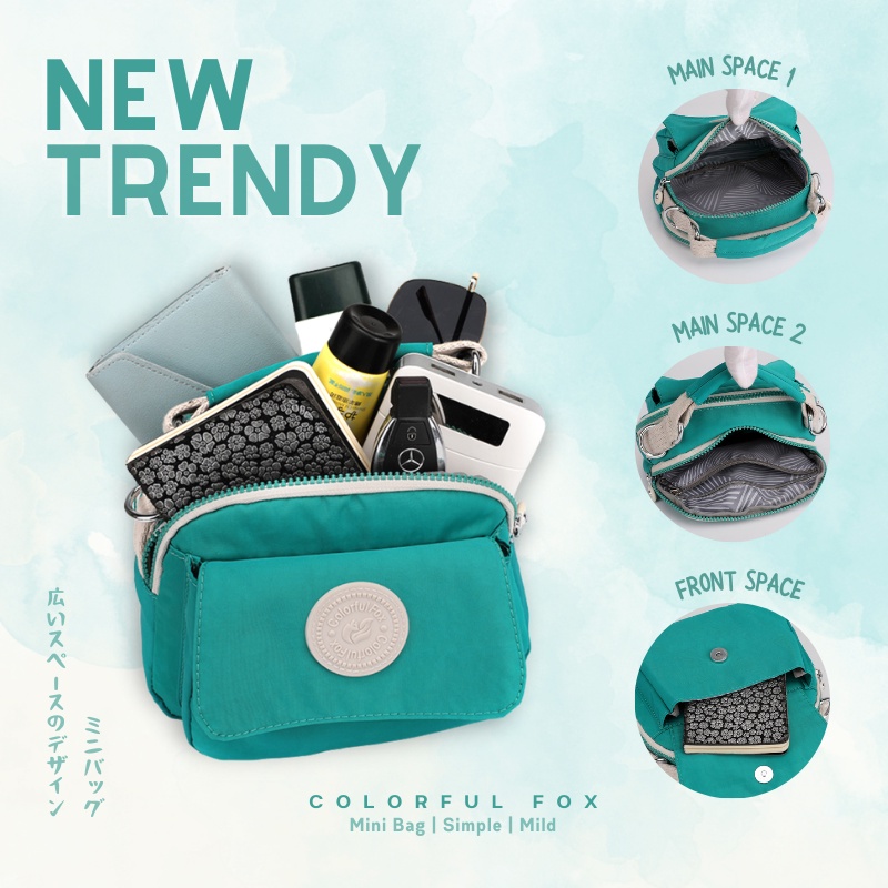 Tas Selempang Wanita COLORFUL FOX 6258 Sling Bag Wanita Tas Anti Air WATCHKITE WKOS