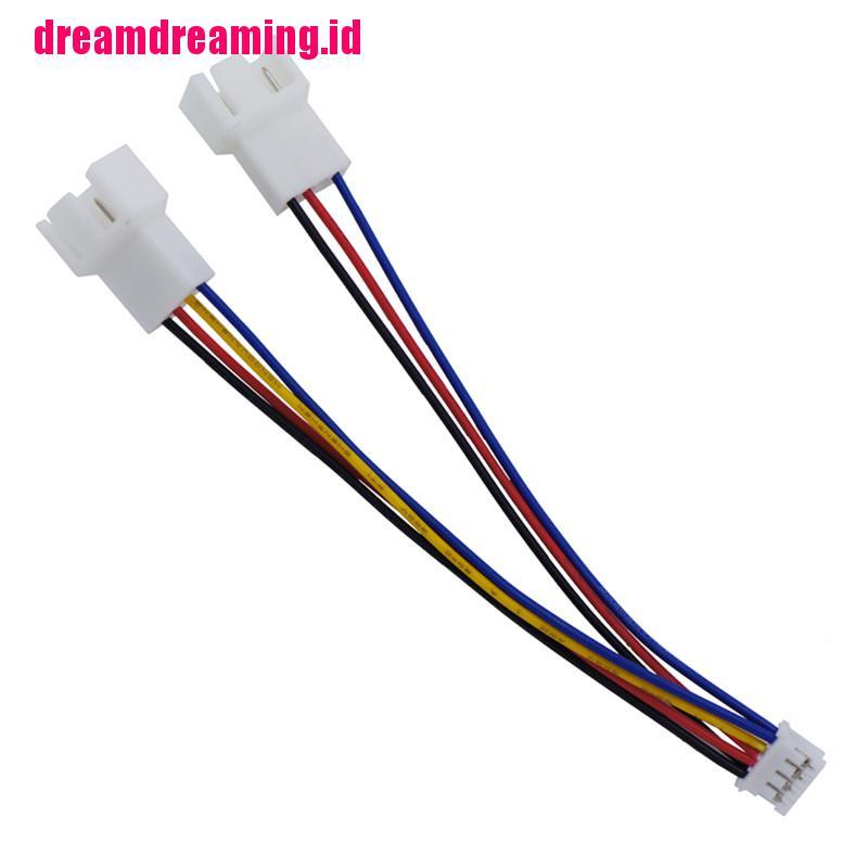 Kabel Power Kipas Angin Kecil Ph2.0 4pin Ke Double 3pin / 4pin Bahan Pvc Ukuran 12cm