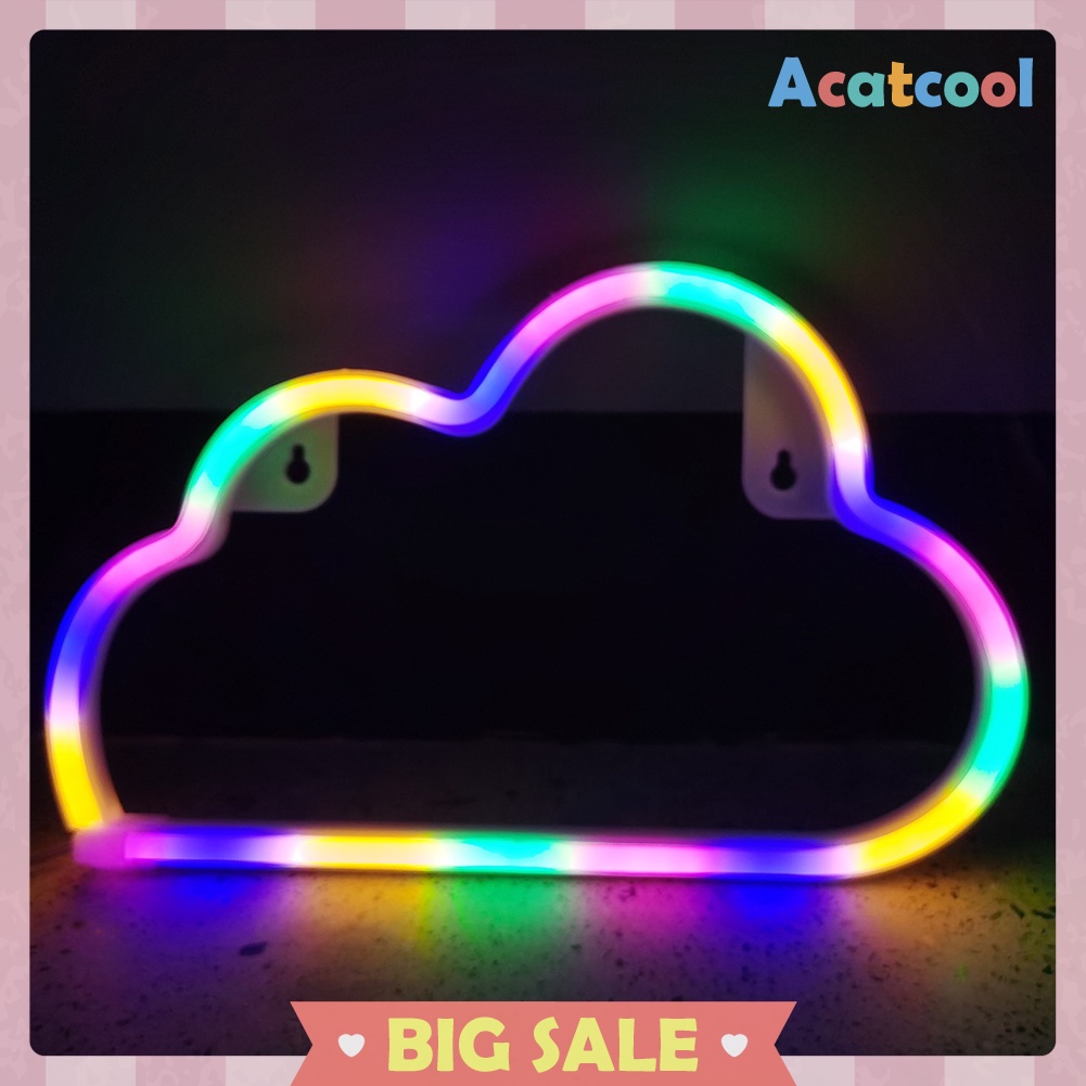 Cartoon Cloud Shaped Sign Neon Lights USB Battery Operated Art Hanging Lamp