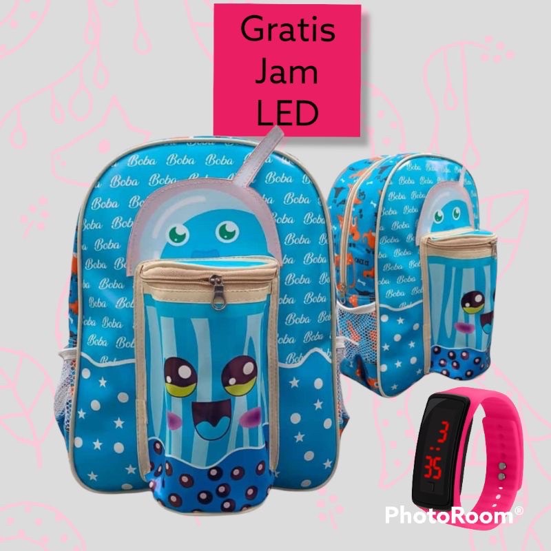 tas anak boba lucu gratis jam tangan mewah