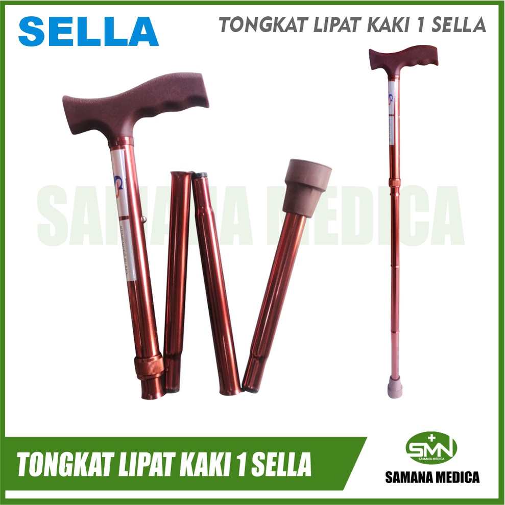 Tongkat lipat hiking mendaki alat bantu praktis ringan kecil walking stick KY927 merek SELLA