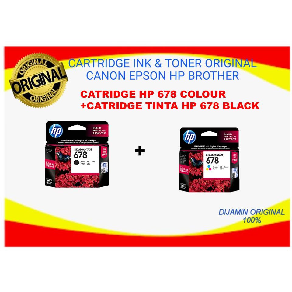 CATRIDGE HP 678 COLOUR +CATRIDGE TINTA HP 678 BLACK