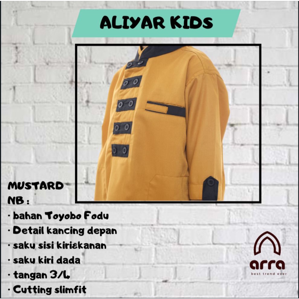 Baju Koko Arra Couple Ayah dan Anak Series Aliyar Kemeja Koko Pria Dewasa Anak Cowok Terbaru 2022 Koko Premium Kurta Pakistan Murah Baju Kokoh Anak Kapelan Koko Pakaian Muslim Pria Dewasa Baju Takwa Taqwa Pria Anak laki laki Lengan 3 4 Kain Toyobo Fodu