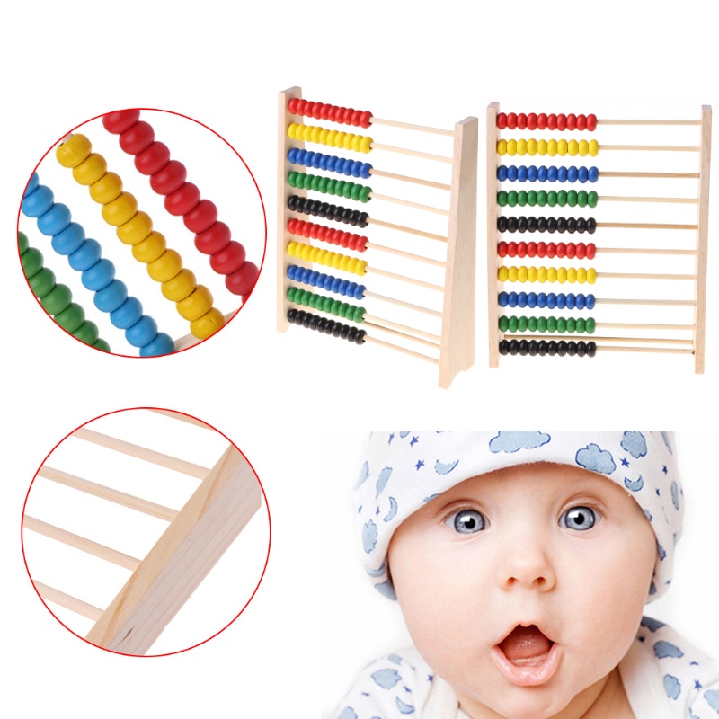 Mary Abacus 10-row Colorful Beads Counting Kid Maths Belajar Mainan Edukasi