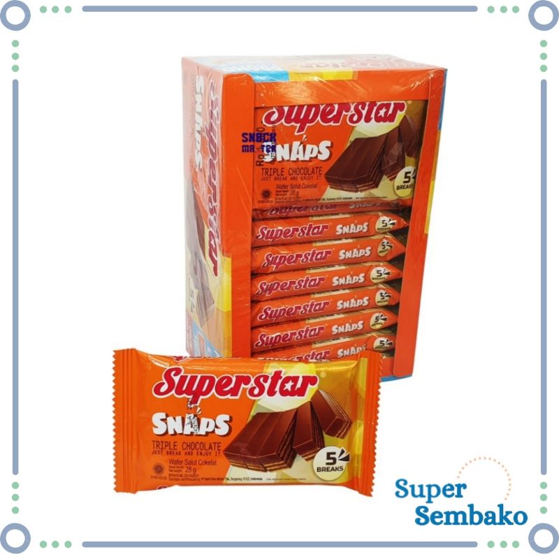 Jual Snack Wafer Salut Coklat Superstar Super Star Snaps 336gr Box Isi 12 Bungkus Shopee 9004