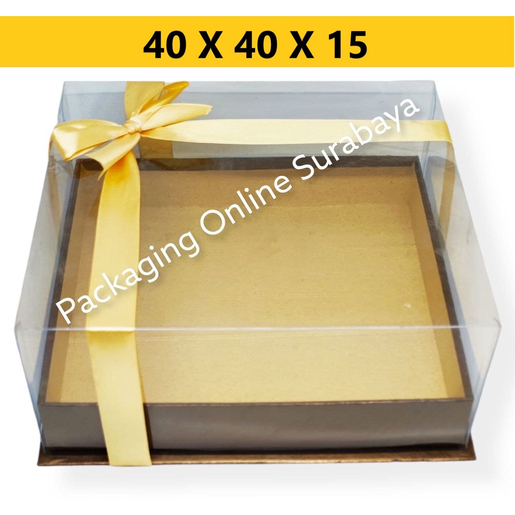 

BOX / HARDBOX MIKA 40 40 15 CM PACKAGING KEMASAN KOTAK PUDING TART AYAM PRODUK HANTARAN KUE KOKOH