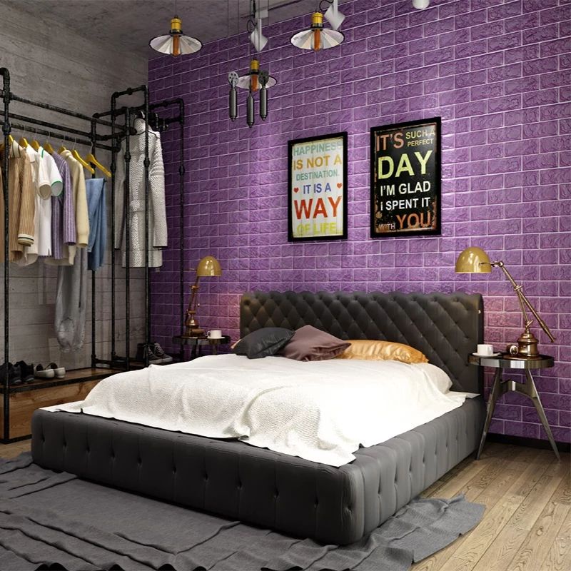 wallpaper 3D Roll memanjang bata dinding-Roll kawung Pink