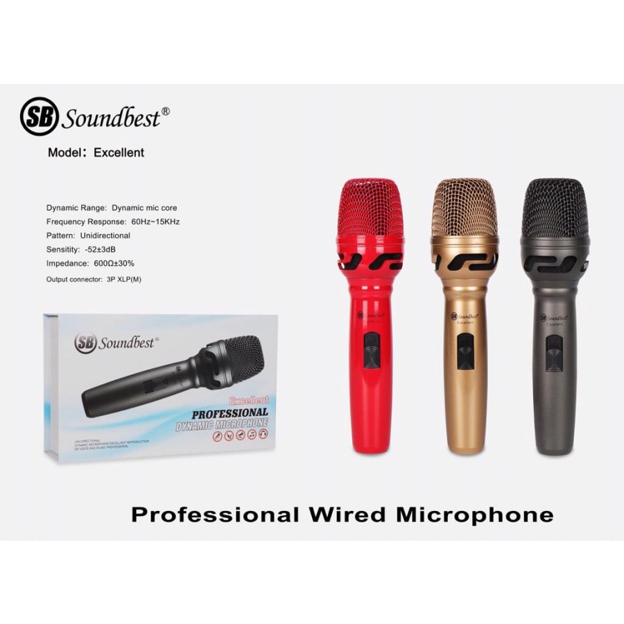 MIC KABEL SOUNDBEST EXCELLENT PROFESSIONAL MICROPHONE ORIGINAL